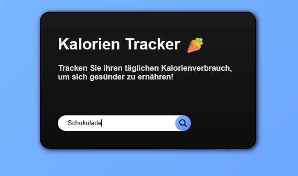 Vorschaubild meiner Kalorien-Tracker Seite.